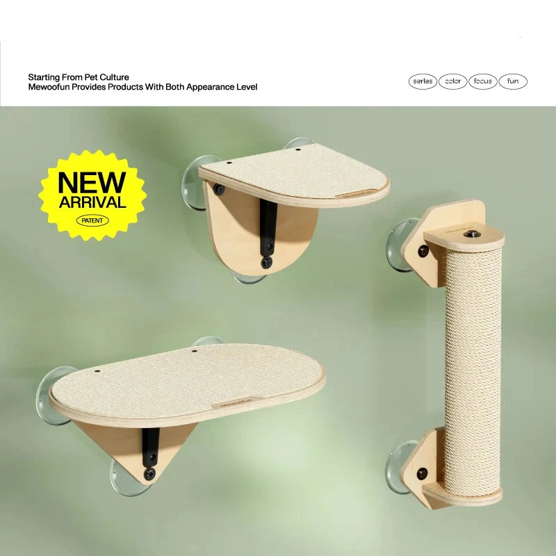 Mewoofun Air Cat Climbing Frame Window Post Set