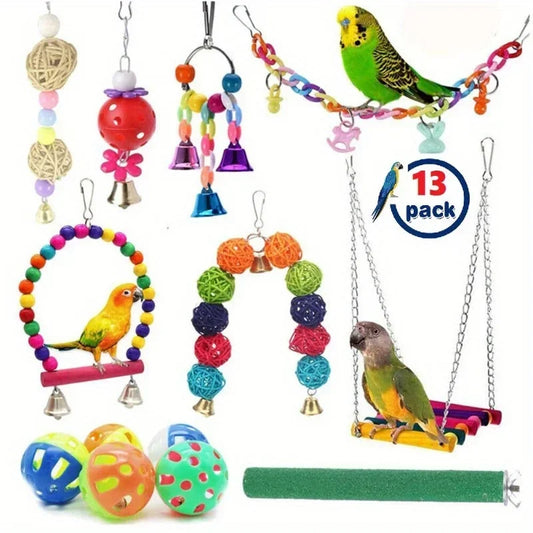 Pet Bird Swing Bell Parakeet Budgie Hanging Toys