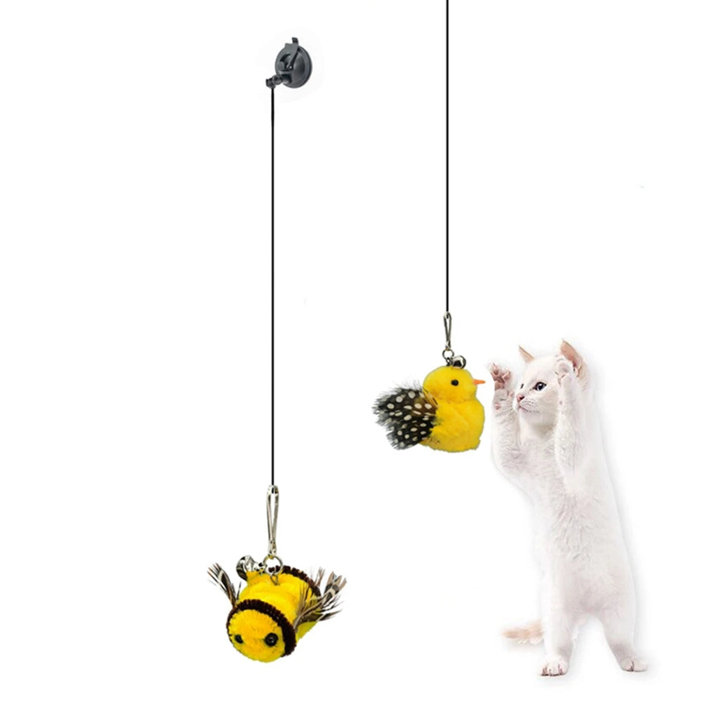 Interactive Cat Toy Simulation Bird Mice Feather with Bell