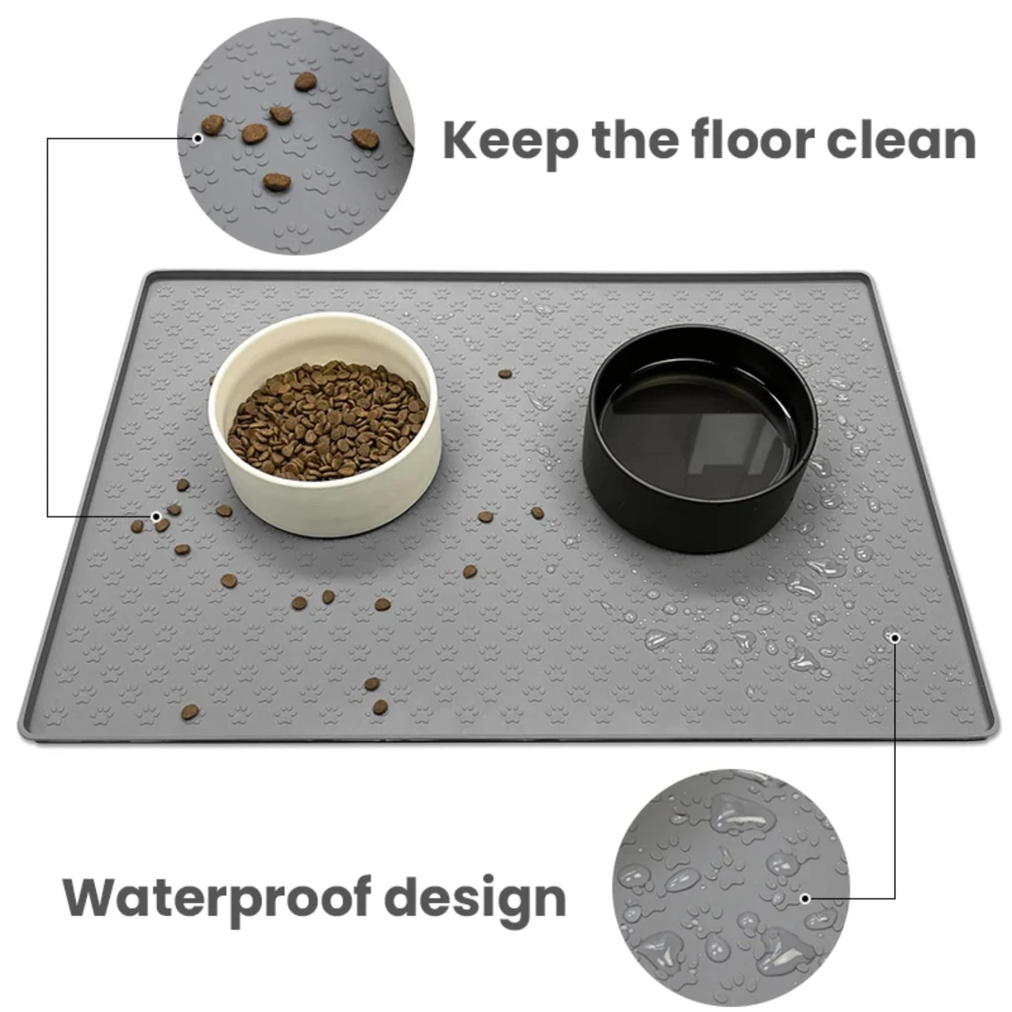 Waterproof Silicone Pet Feeder Mat for Dog Or Cat Bowls