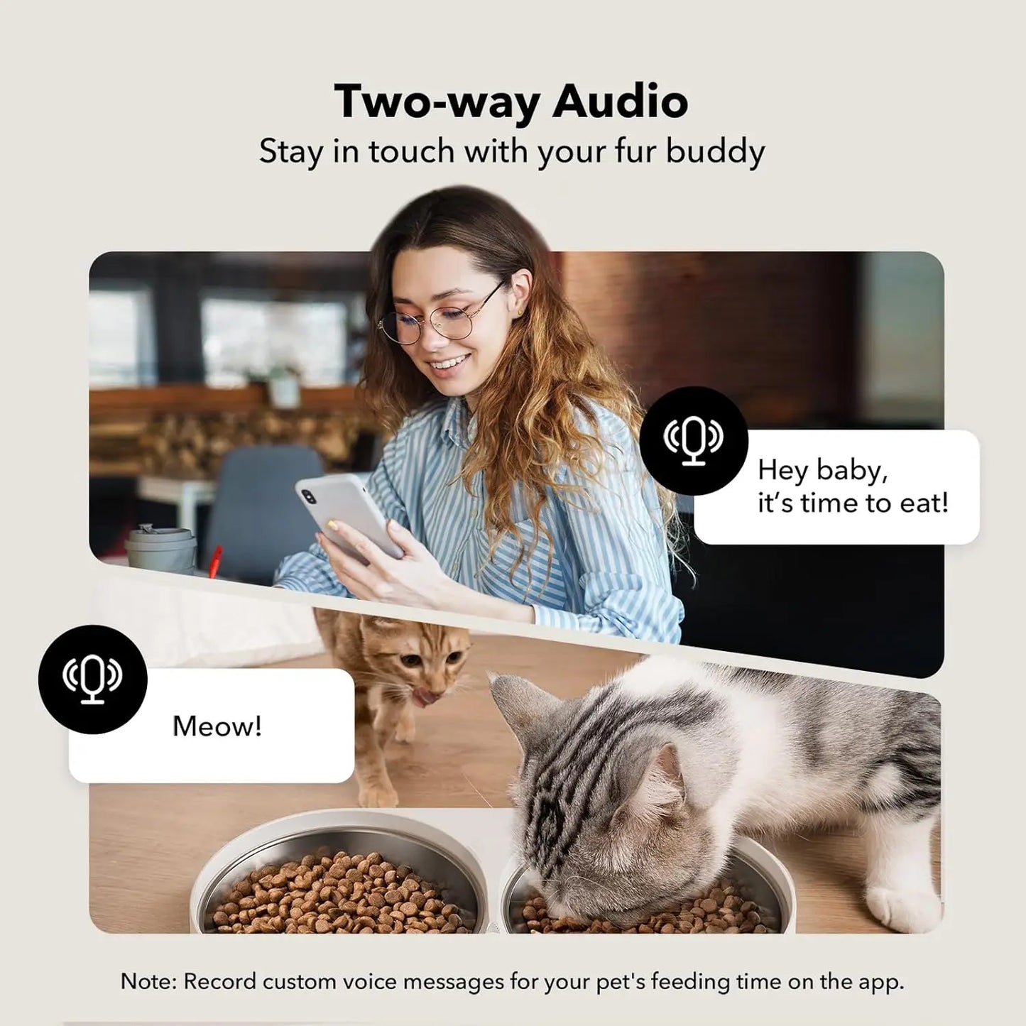 Automatic Cat Feeder with Camera for Two Cats