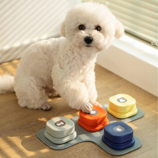 Mewoofun Dog Buttons Rubber Mat Recordable Dog Talking