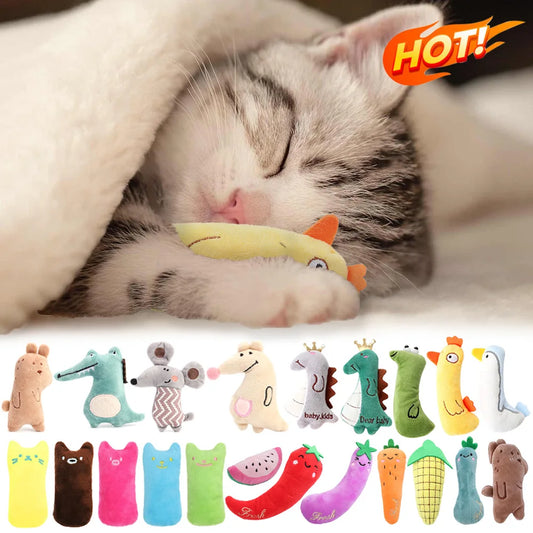 Teeth Grinding Catnip Toys Interactive Plush Cat Toy