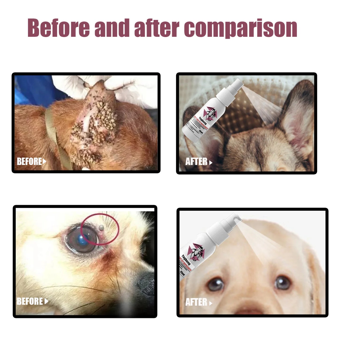 Pet Skin Spray Fleas Tick And Mosquitoes Spray