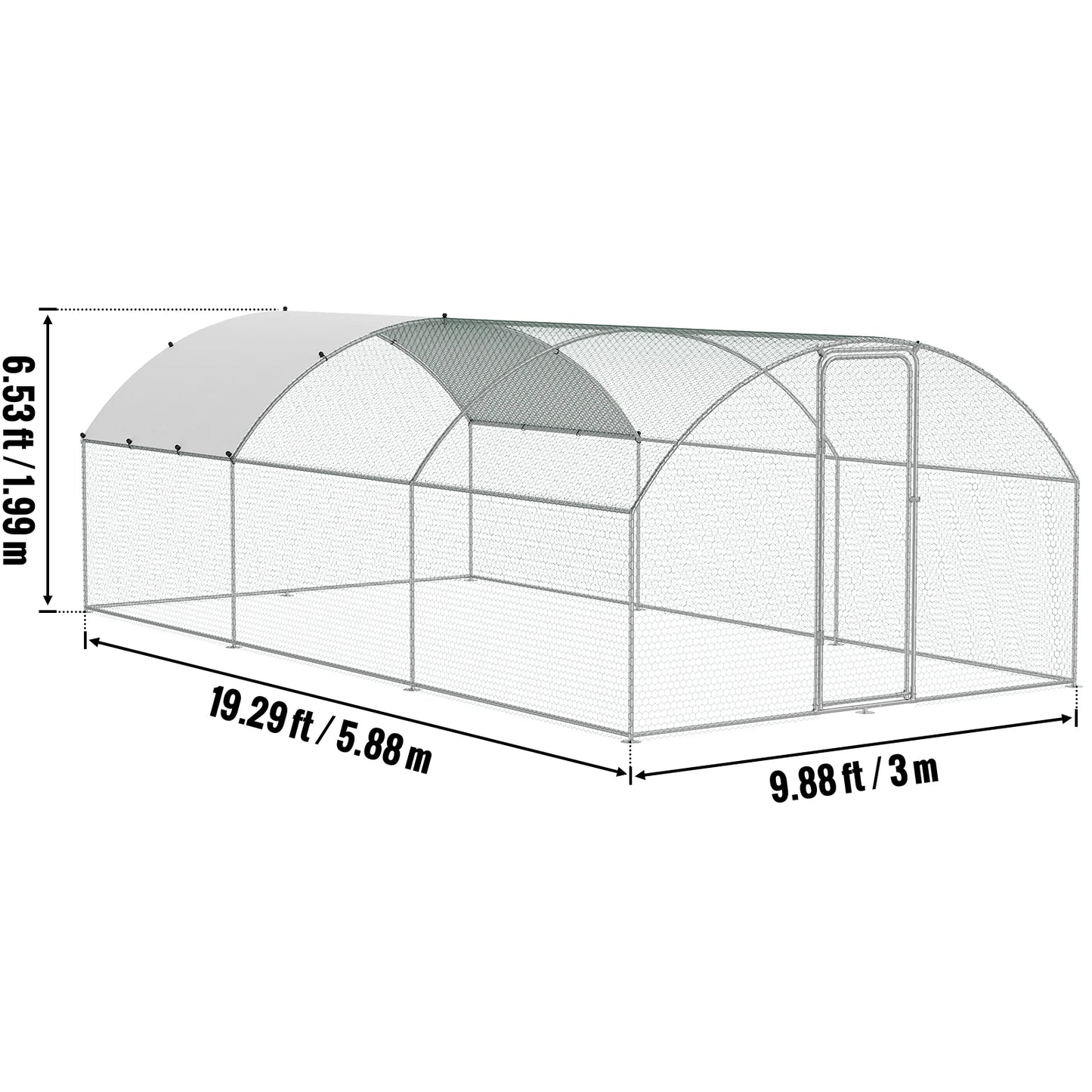 VEVOR Large Metal Chicken Coop Walk-in Chicken Pen