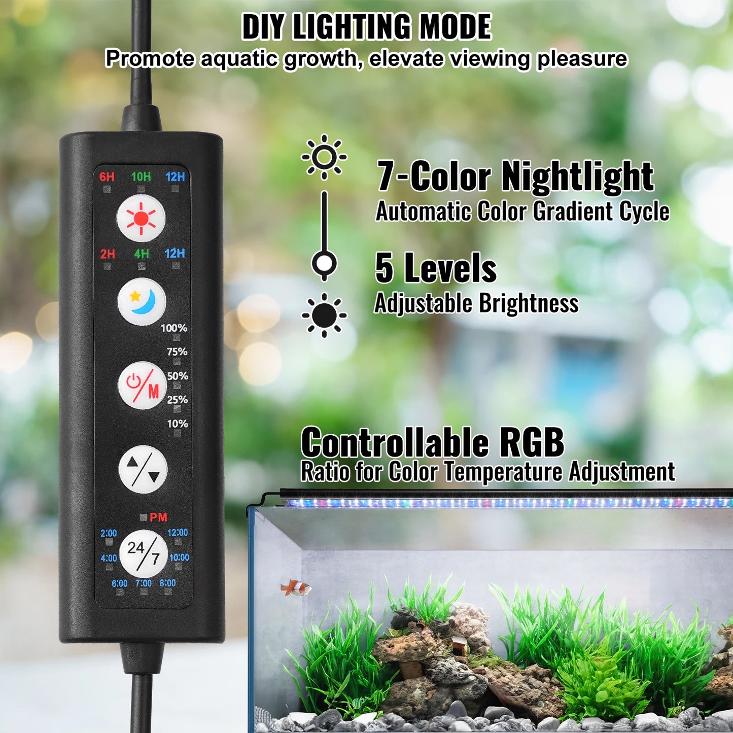 VEVOR Aquarium Light  with 24/7 Natural Mode, Adjustable Timer