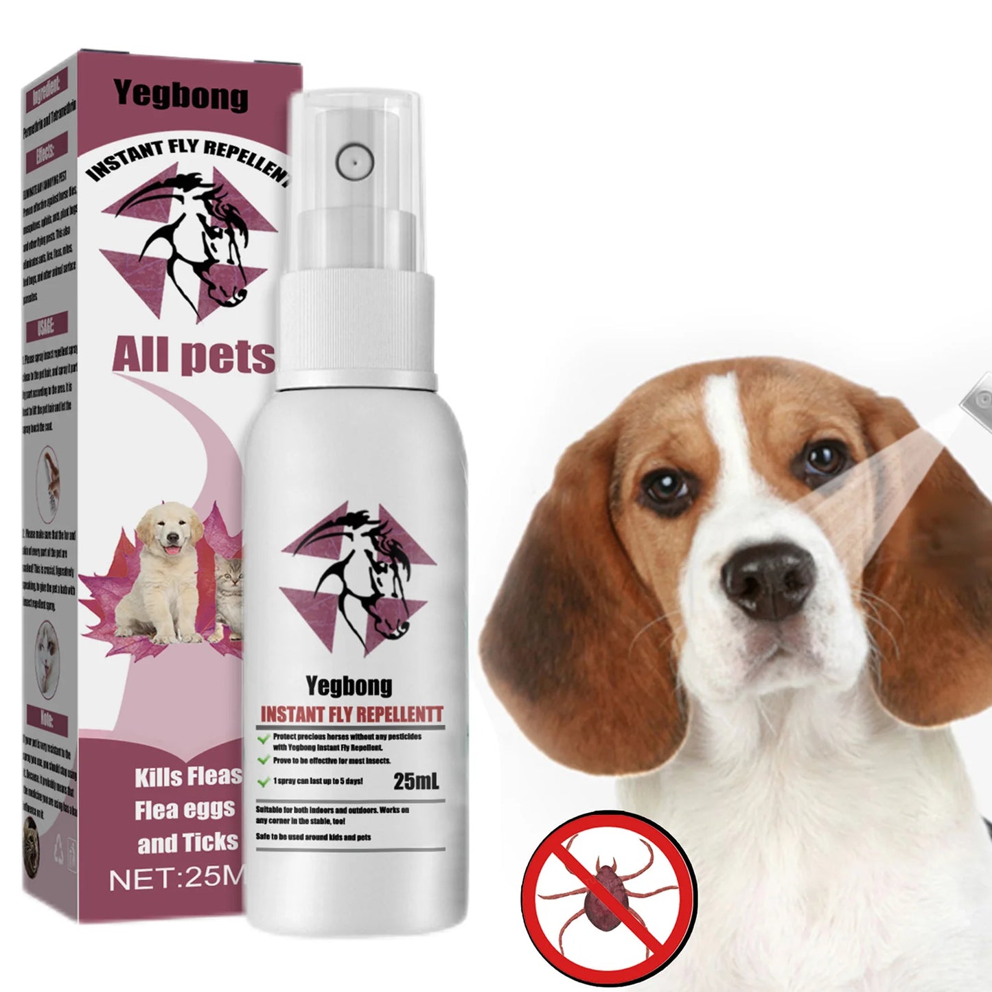 Pet Skin Spray Fleas Tick And Mosquitoes Spray
