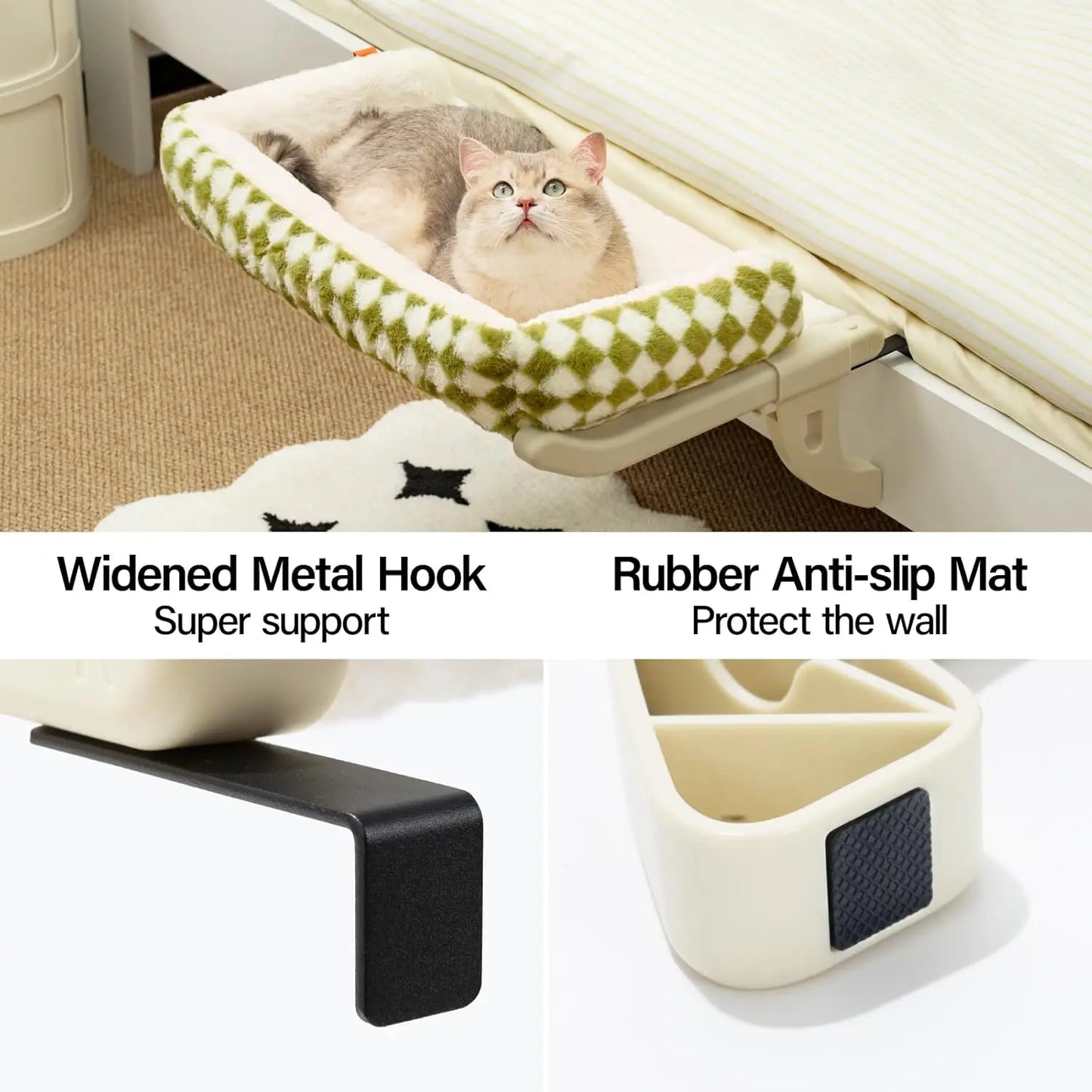Mewoofun Cat Hammock One-Step Sliding Adjustment for Window