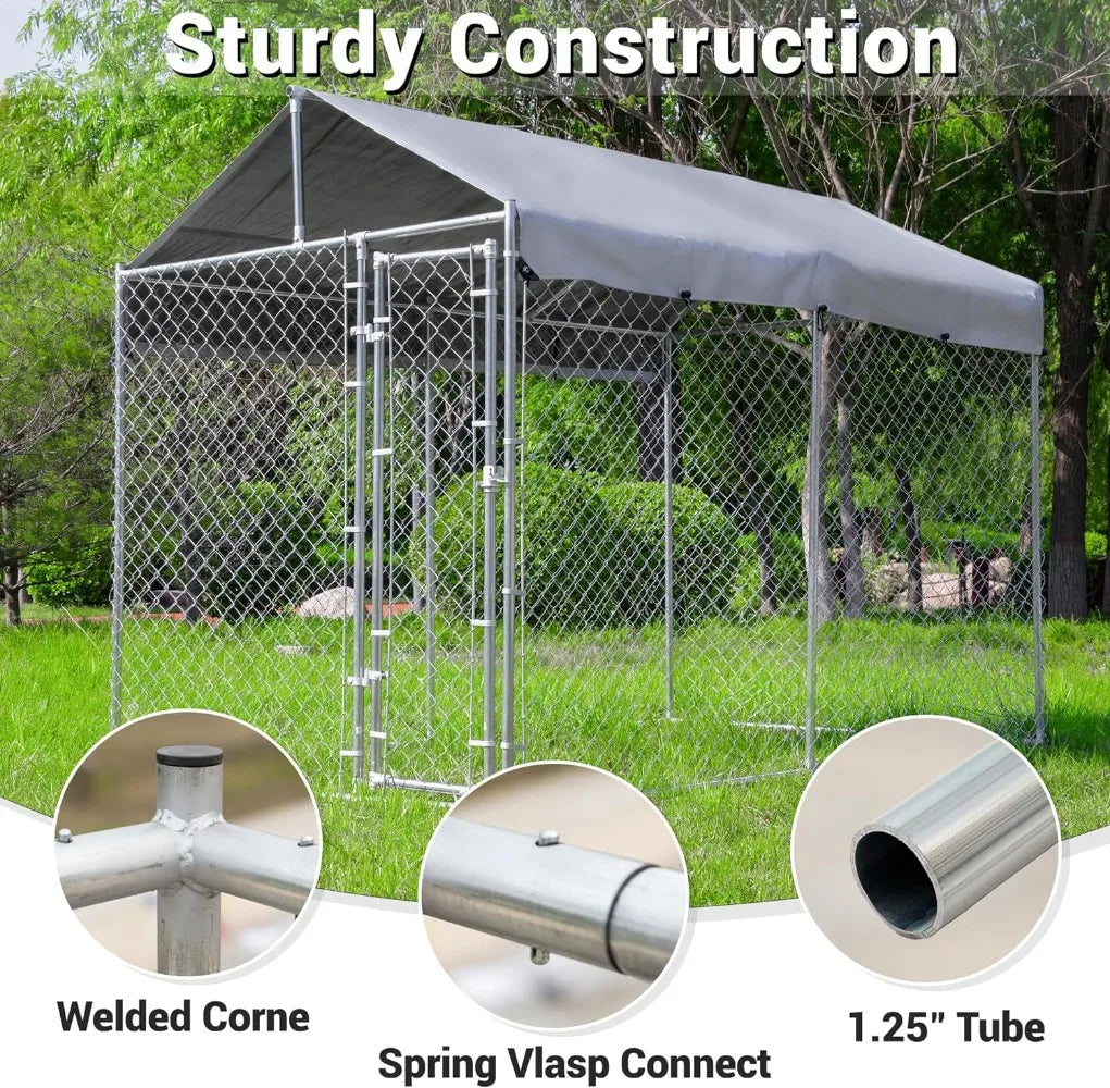 Large Outdoor Dog Kennel Anti Rust Outdoor Fence