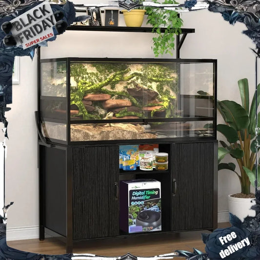 Reptile Tank Stand Stand with Cabinet