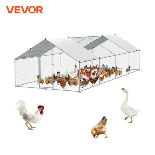 VEVOR Large Metal Chicken Coop Walk-in Chicken Pen