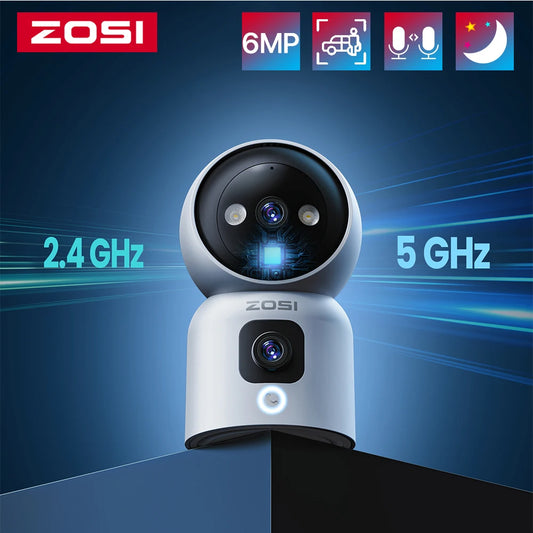 ZOSI C528 6MP/4MP HD Dual-Lens Indoor WiFi Security Camera