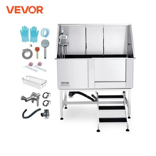 VEVOR 50" Pet Dog Bathing Station with Stairs