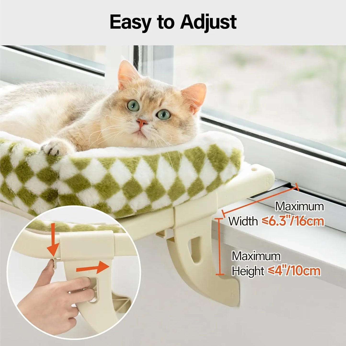 Mewoofun Cat Hammock One-Step Sliding Adjustment for Window