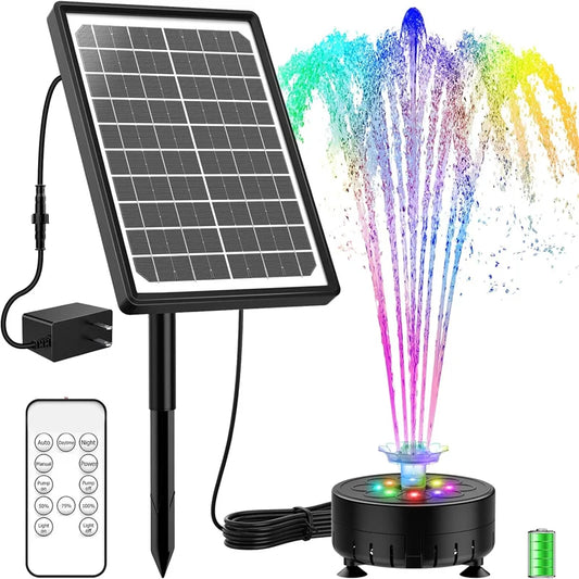 10W Rechargeable Solar Fountain Pump with Remote Control