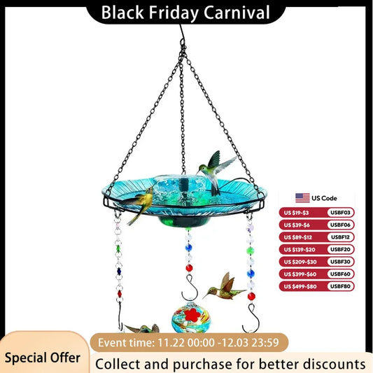 Hummingbird Feeder and Bird Bath