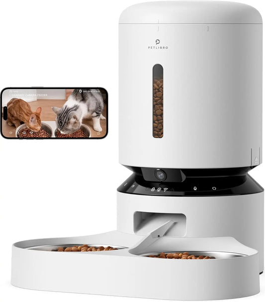 Automatic Cat Feeder with Camera for Two Cats
