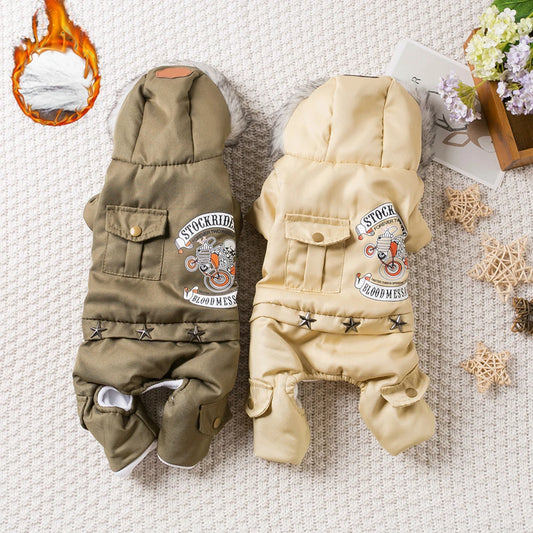 Winter Pet Clothes Warm Dog Hooded Jacket