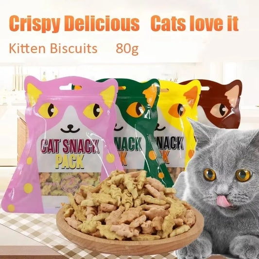 Cat Biscuits Salmon Snacks Multiplicity Nutrition Health