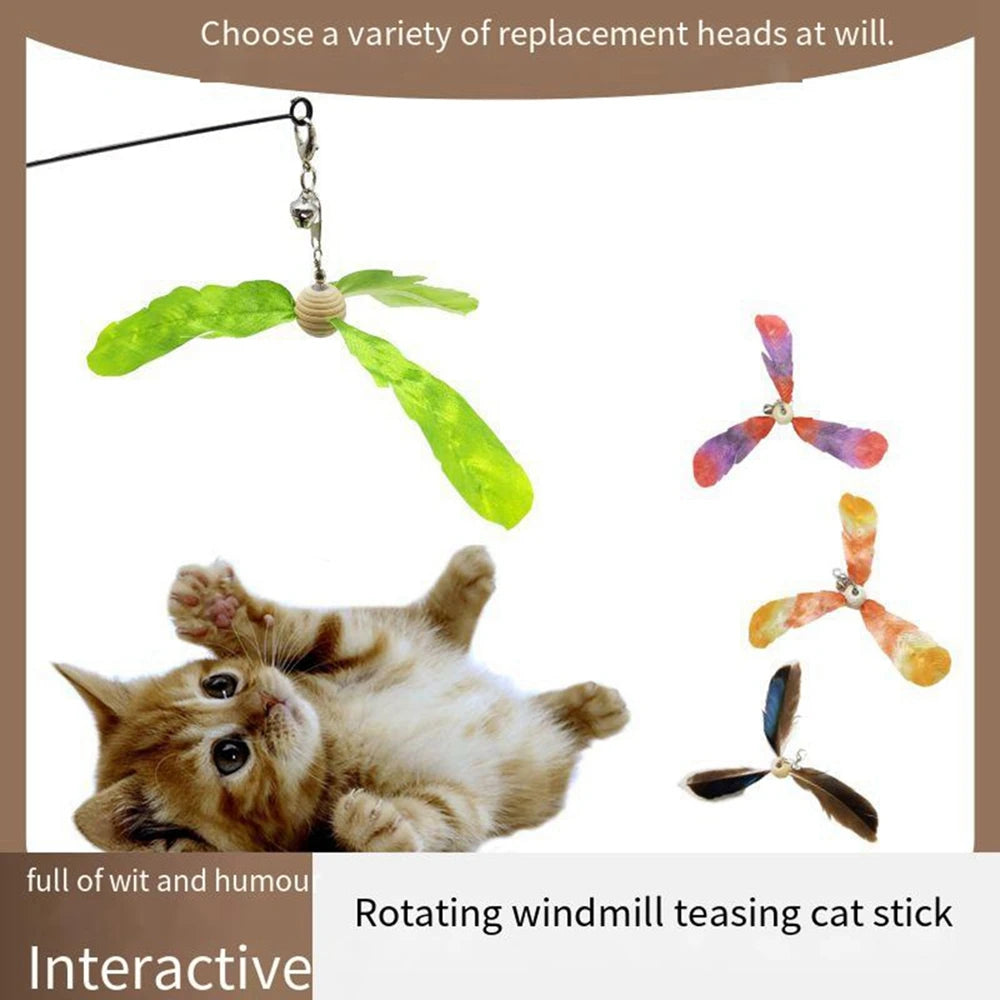 Interactive Cat Toy Simulation Bird Mice Feather with Bell