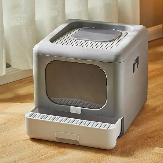 Cat Litter Box with Scoop and Tray  Enclosed