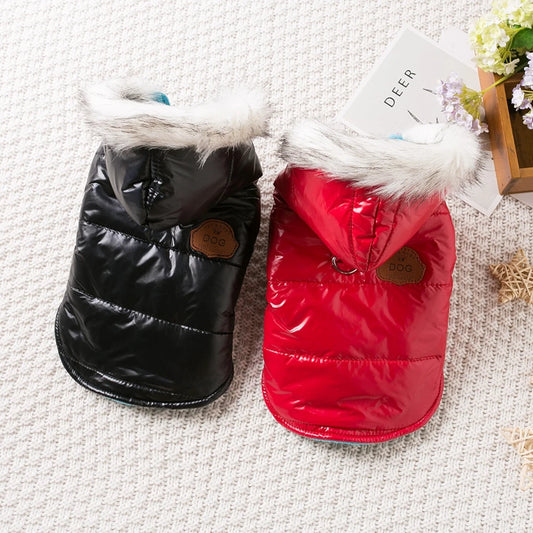 Winter Warm Dog Clothes Bright Color Jacket Waterproof Dog Coat