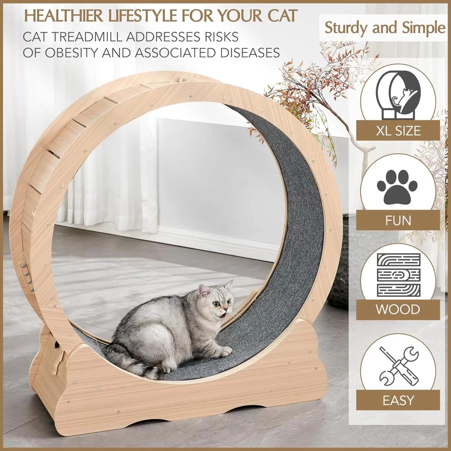 Cat Running Exercise Wheel Treadmill