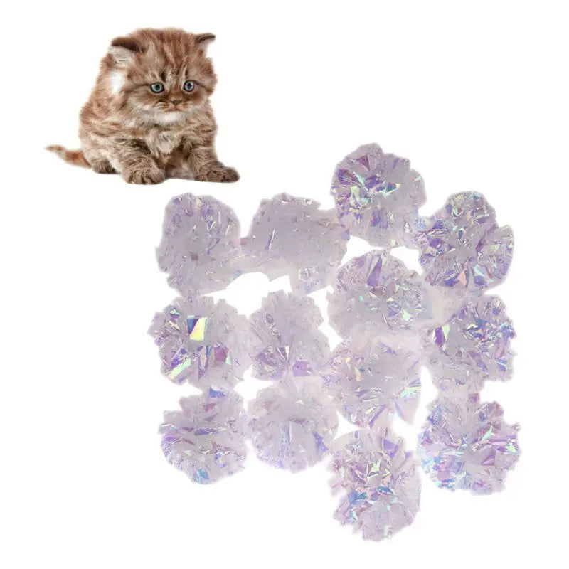 12pcs Cat Mylar Crinkle Balls Cat Toy