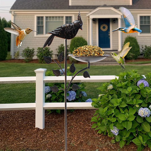 Metal Oriole Bird Feeder Stake or Bird Bath