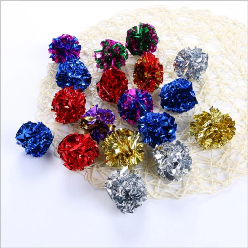12pcs Cat Mylar Crinkle Balls Cat Toy