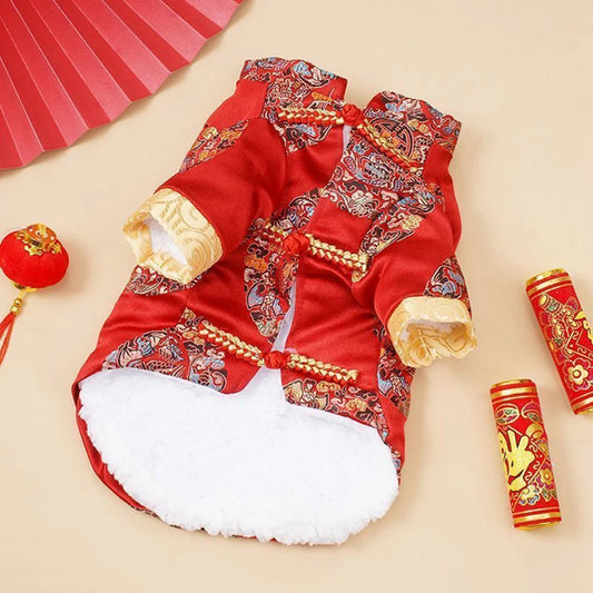 Pet Chinese Style Clothes New Year Dog Or Cat Tang Suit