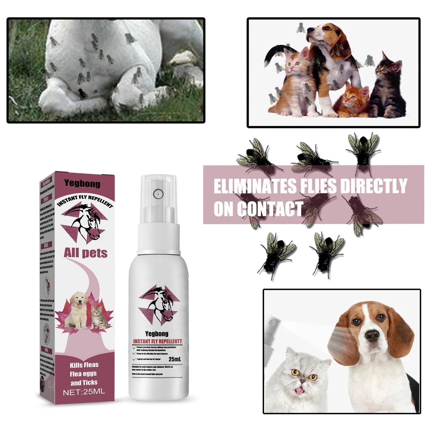 Pet Skin Spray Fleas Tick And Mosquitoes Spray