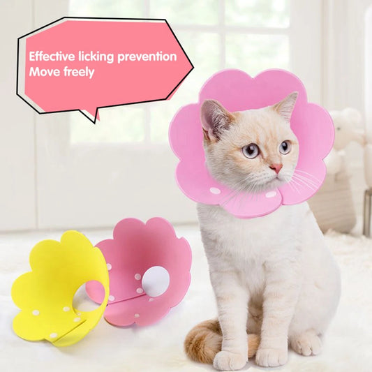 Flower Shaped Elizabethan Cat Recovery Collar Healing pet Cone