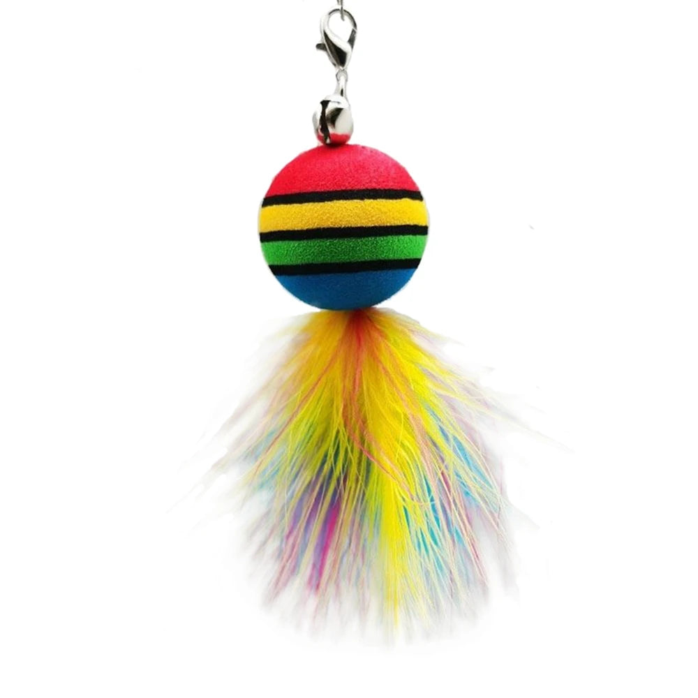 Interactive Cat Toy Simulation Bird Mice Feather with Bell