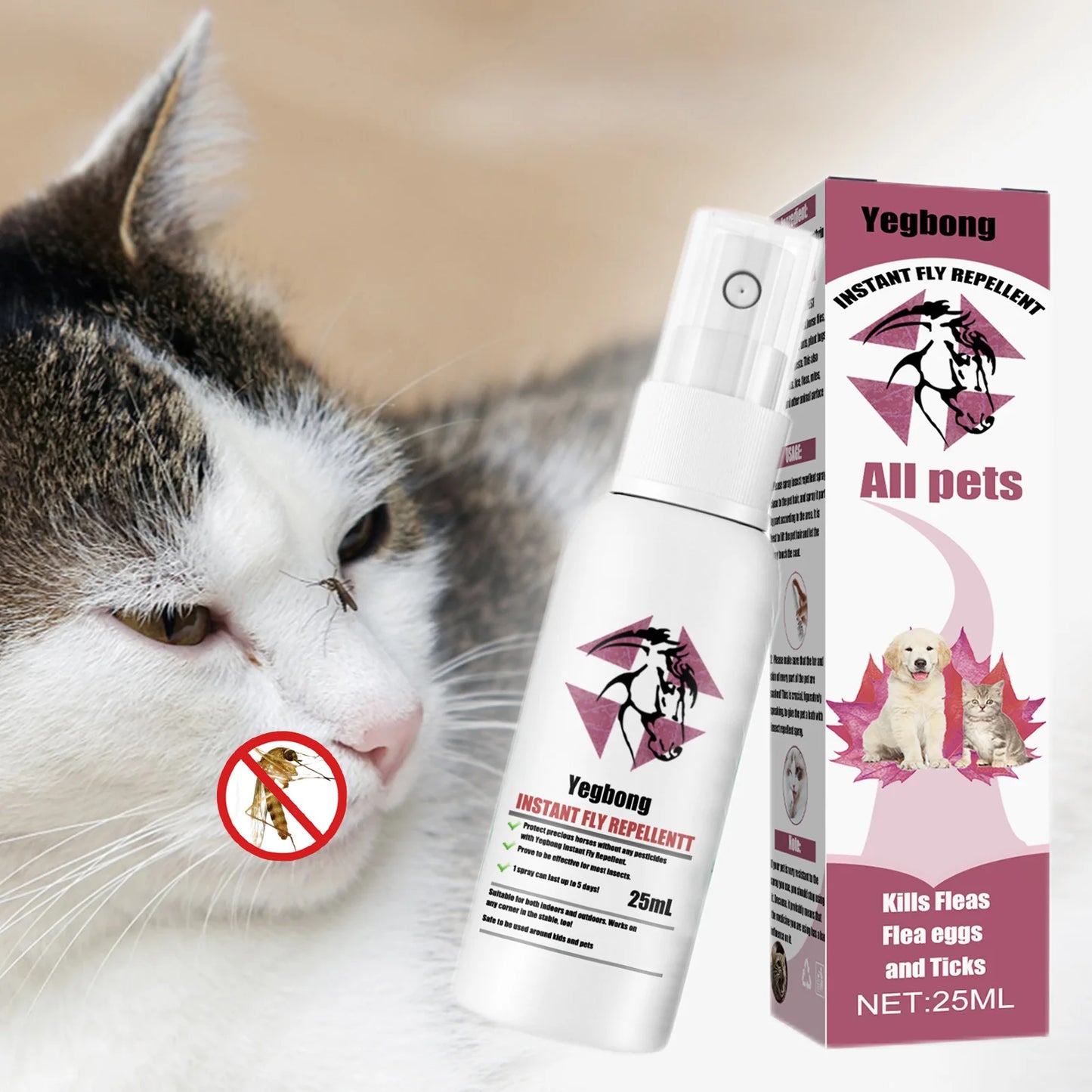 Pet Skin Spray Fleas Tick And Mosquitoes Spray