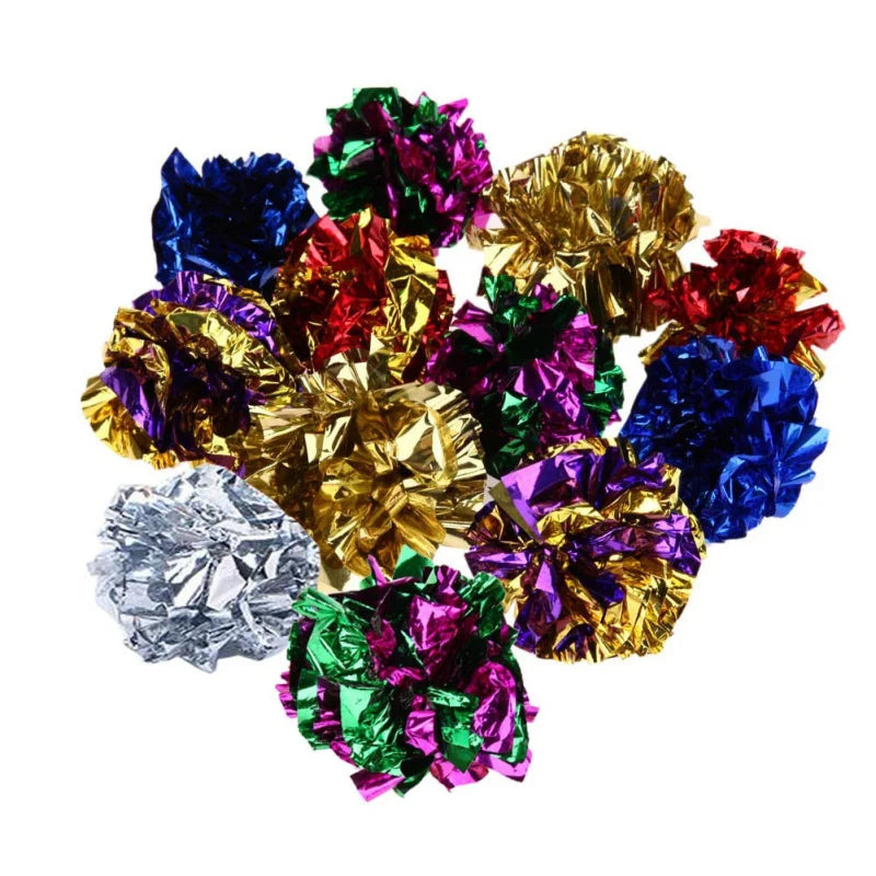 12pcs Cat Mylar Crinkle Balls Cat Toy