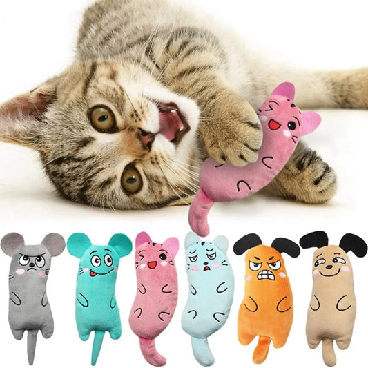 Cat Interactive Plush Cat Toy Chewing Squeaky Toy