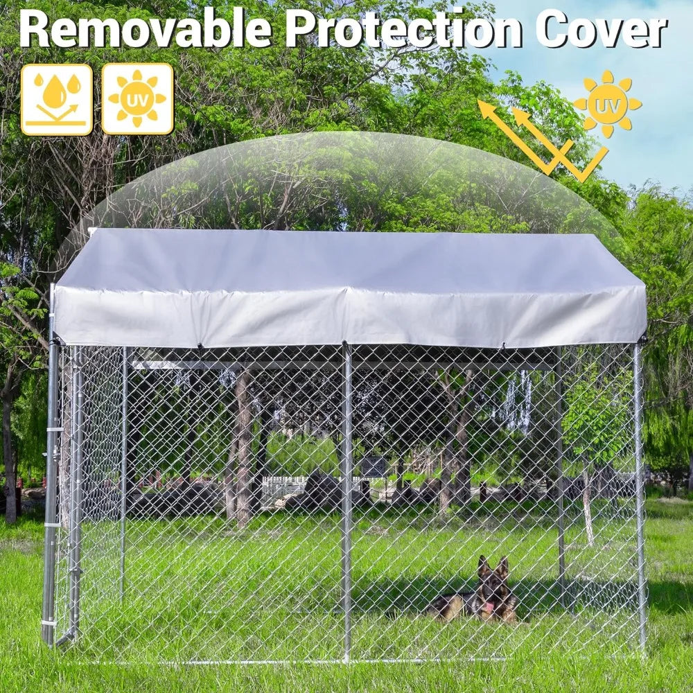 Large Outdoor Dog Kennel Anti Rust Outdoor Fence