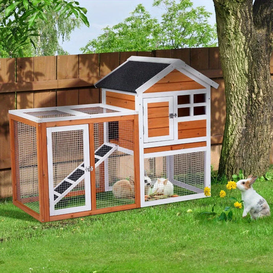 Wooden House Hutch Poultry Cage Waterproof Roof pets