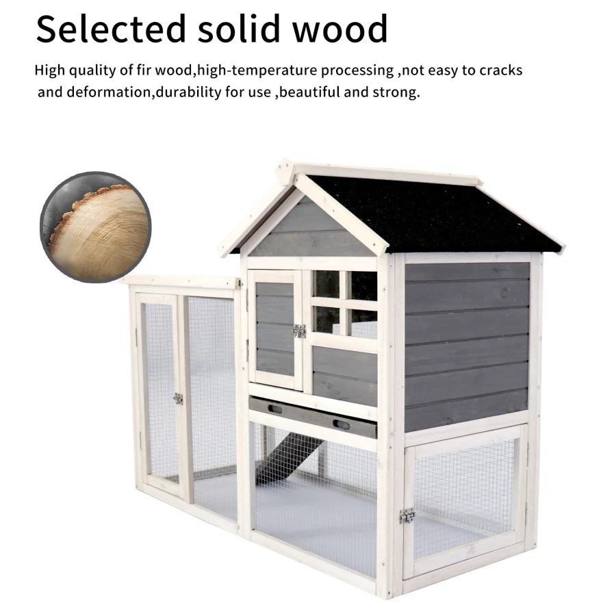 Wooden Chicken Coop Hen House Rabbit home