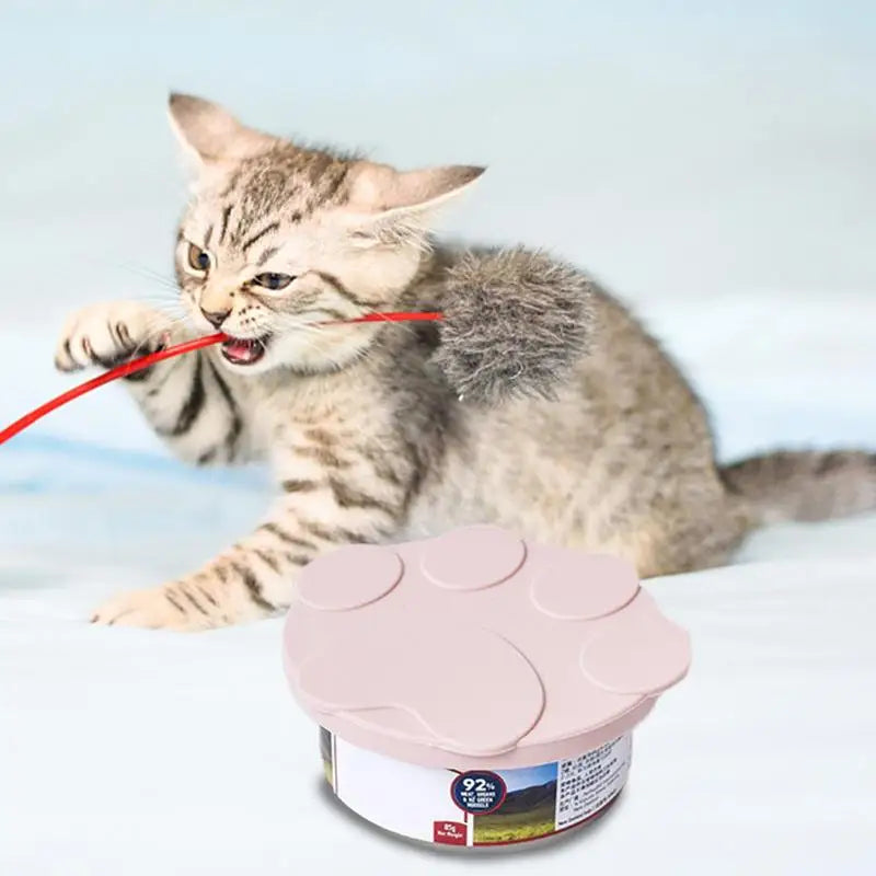 Silicone Can Cover Fruit Can Seal Lids With Spoon For Pet Food