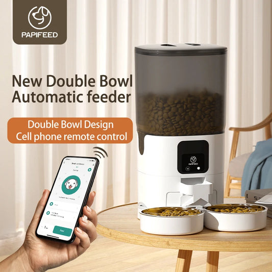 PAPIFEED cat double bowl automatic feeder