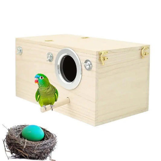 Bird Breeding Box Wood Nest Cage House For Nesting