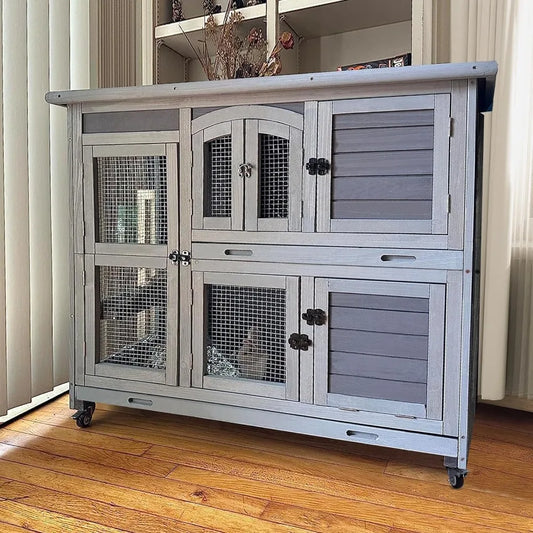 Rabbit Hutch Indoor Outdoor Bunny House
