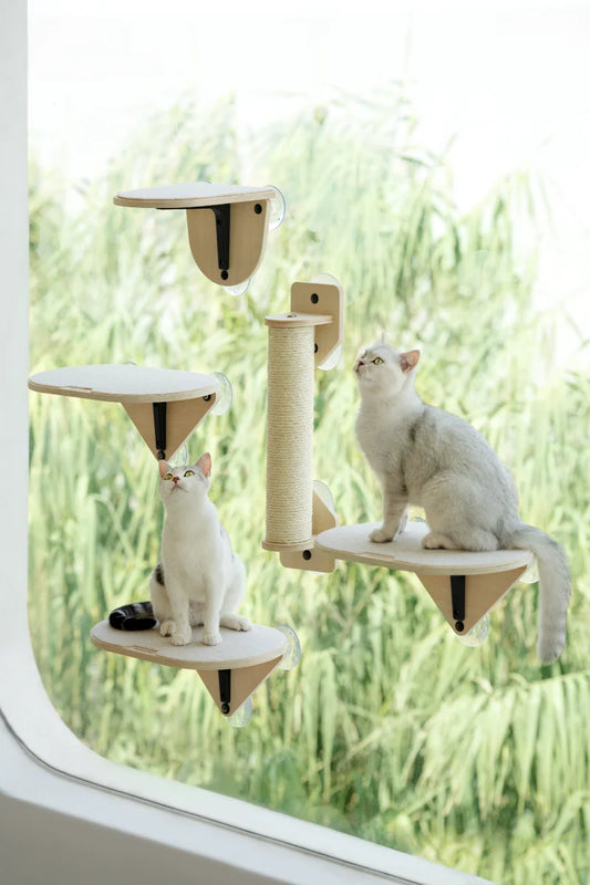 Mewoofun Air Cat Climbing Frame Window Post Set