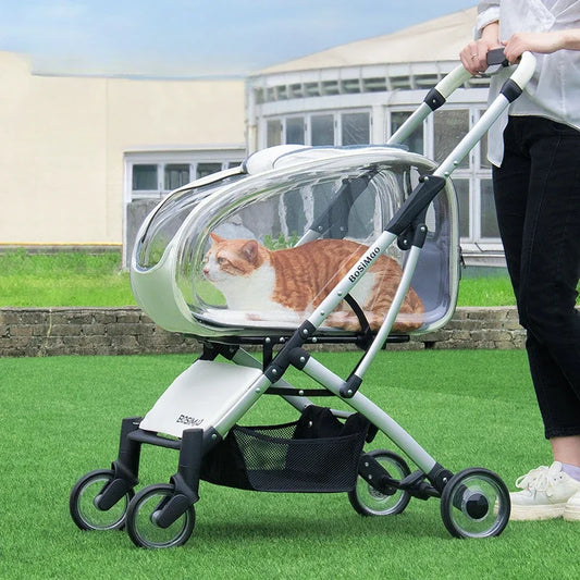 Pet Dog Stroller Detachable Pet Car Bag Transparent