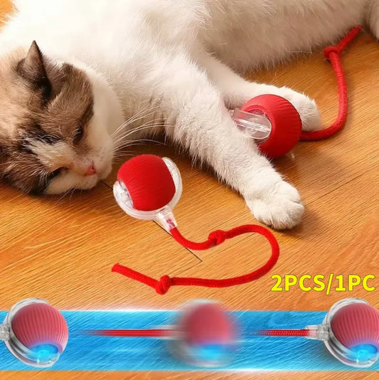 2PC/1PC Cat Interactive Ball Toys Automatic Rolling Ball Rechargeable