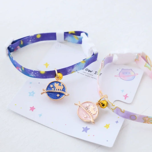 ins styal Pet Collar Safety moon Tie Adjustable Neck Strap