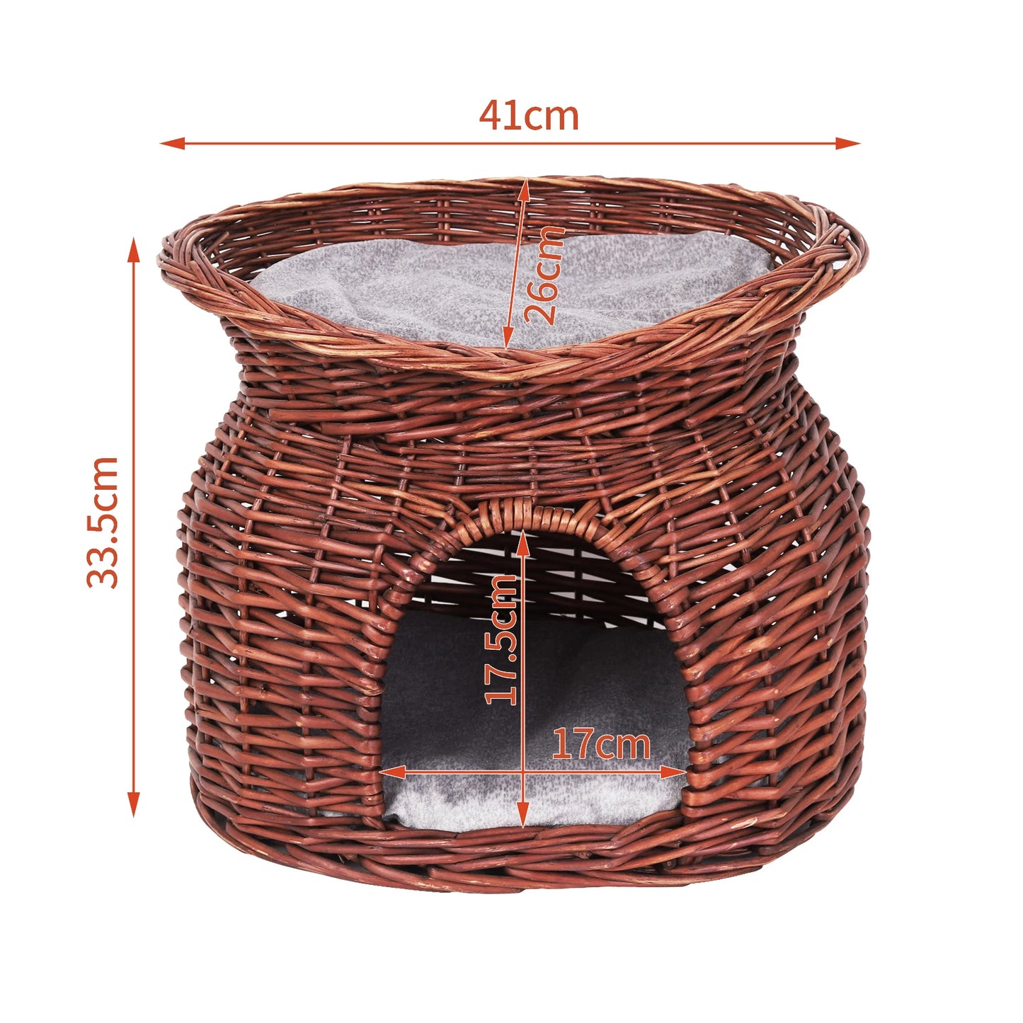 Cat Bed Hand Woven Wicker Bunk Basket 2 Tier