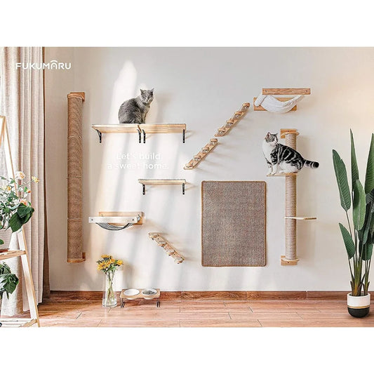 Cat Activity Tree with Scratching Posts Wall Mounted